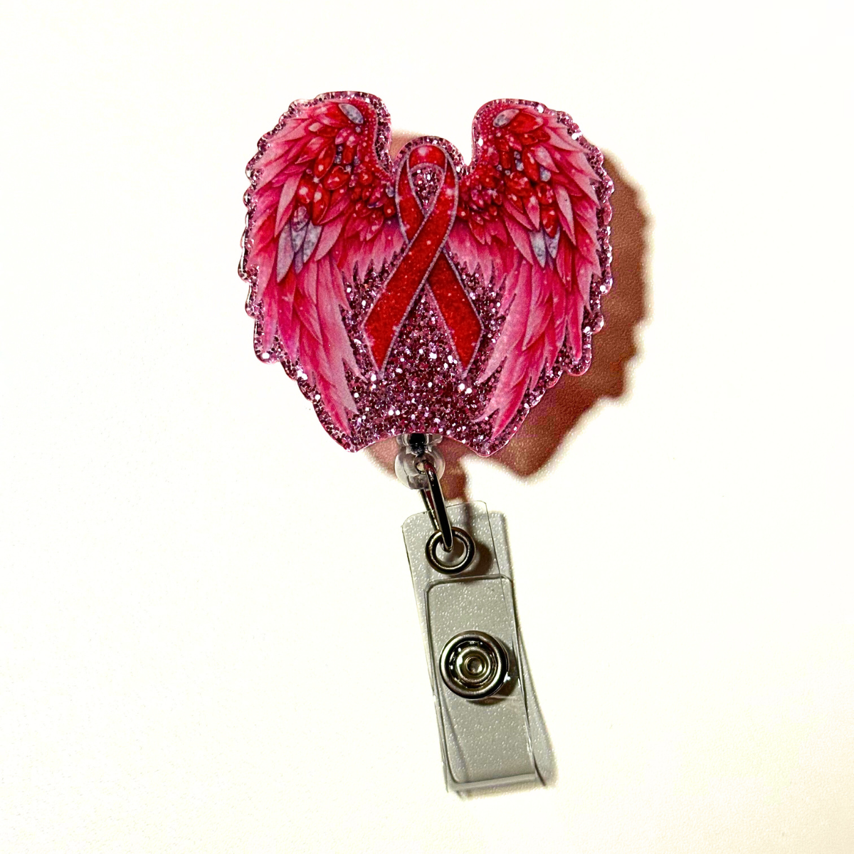 Angel Wings Badge Reel - Pink