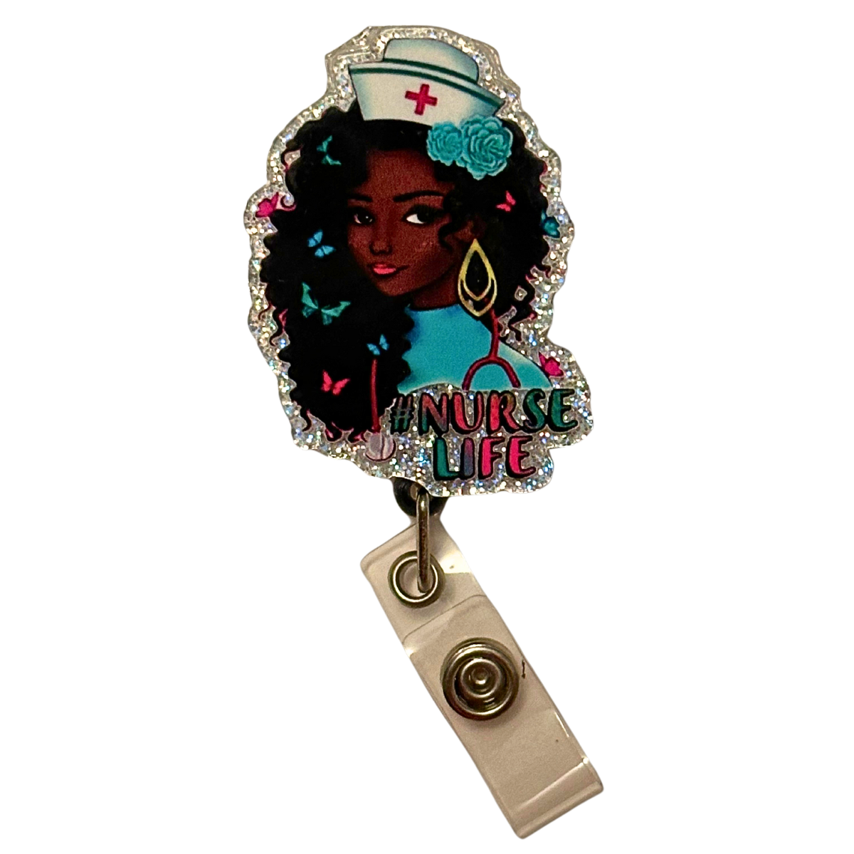 Butterfly Nurse Badge Reel