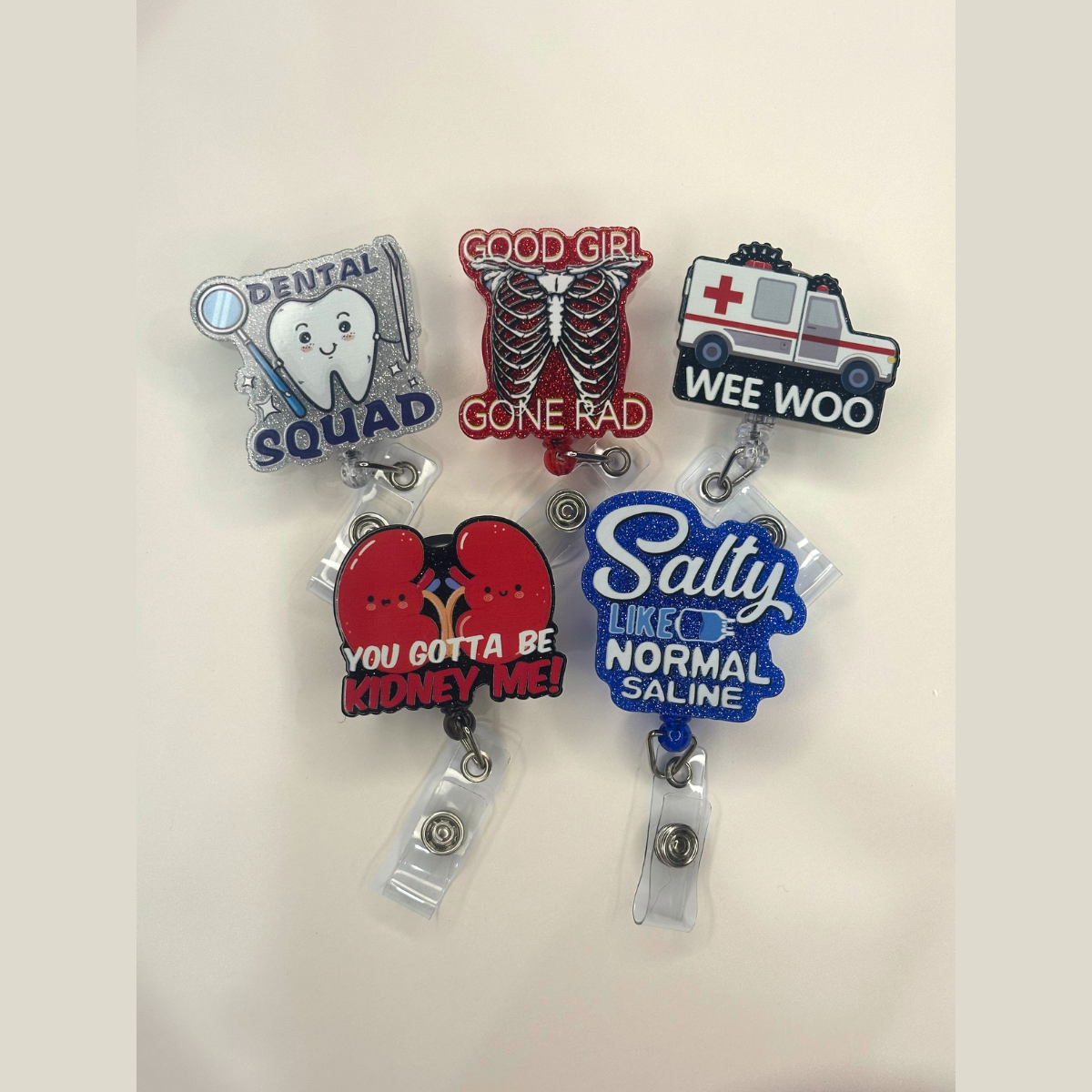 Medical Glitter Badge Reels #1