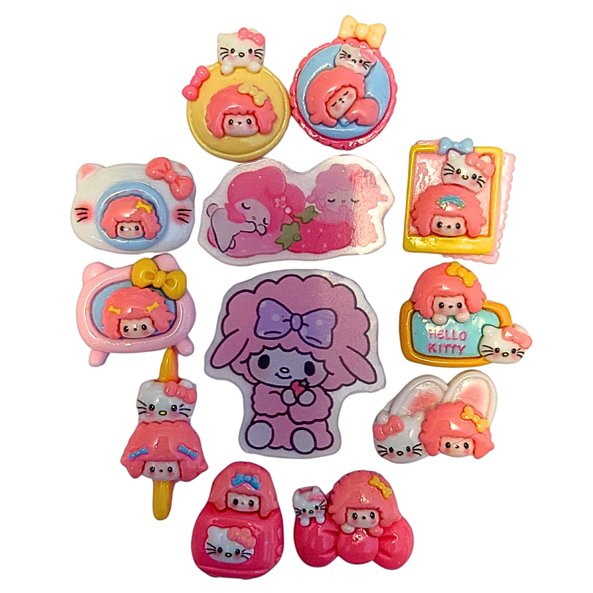 Pink Sheep and Kitty DIY Decoden Charms Kit