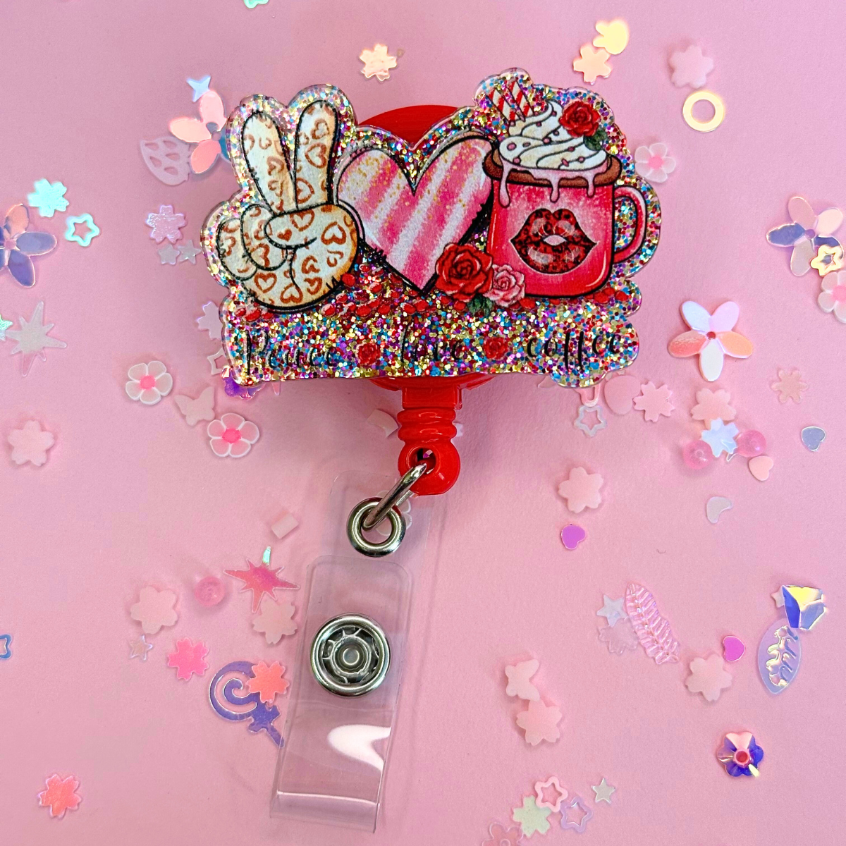 Valentine Glitter Badge Reels
