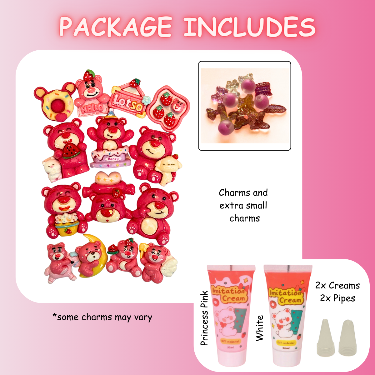 Pink Bear #1 DIY Charms Craft Kit