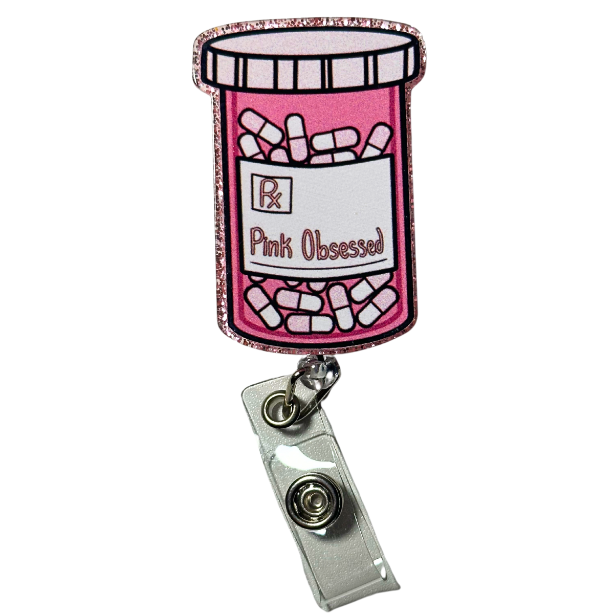 Pink Pills Badge Reel