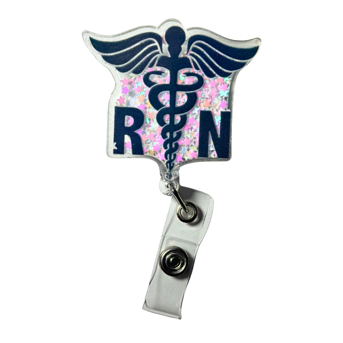RN Black n White Shaker Badge Reel