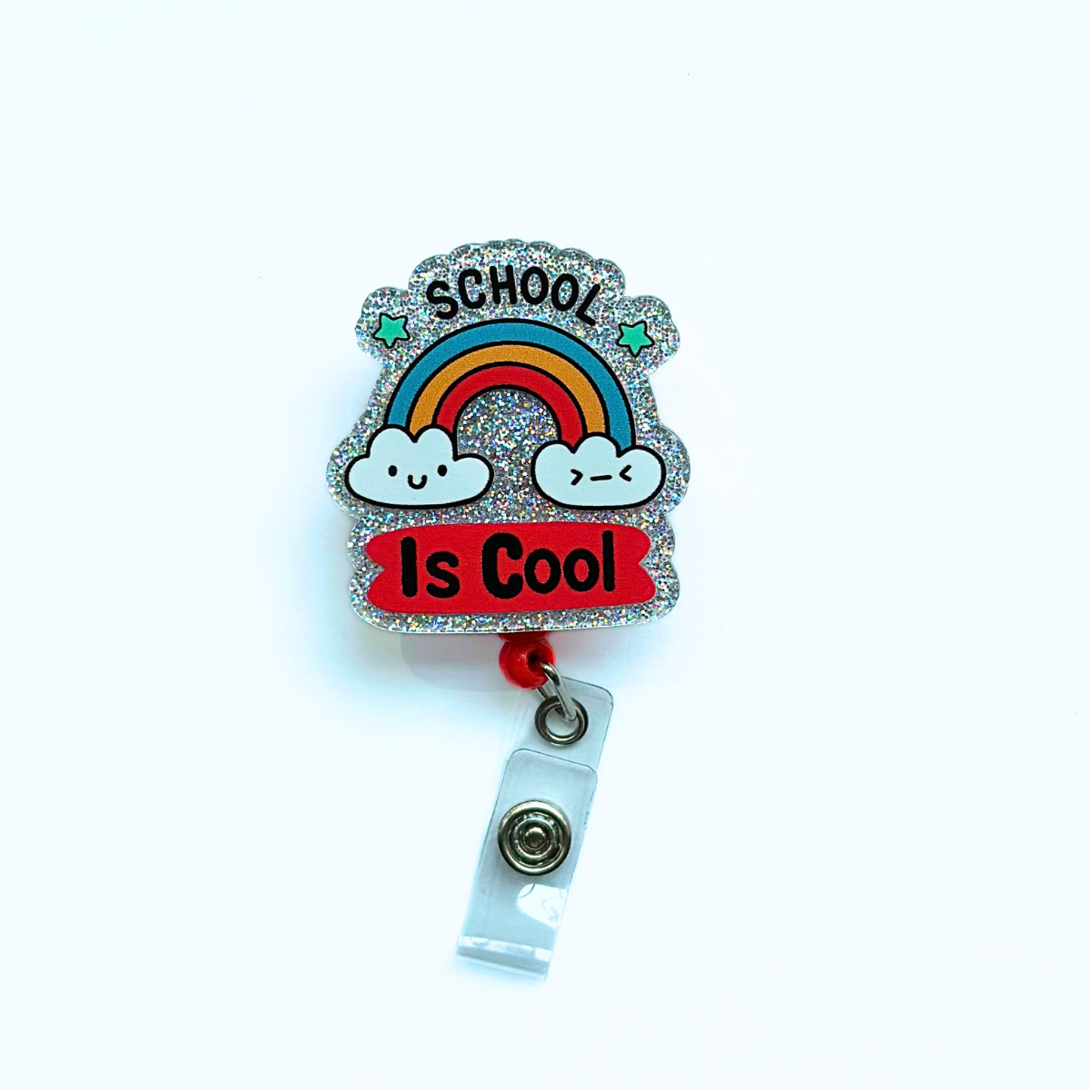 School Glitter Badge Reels