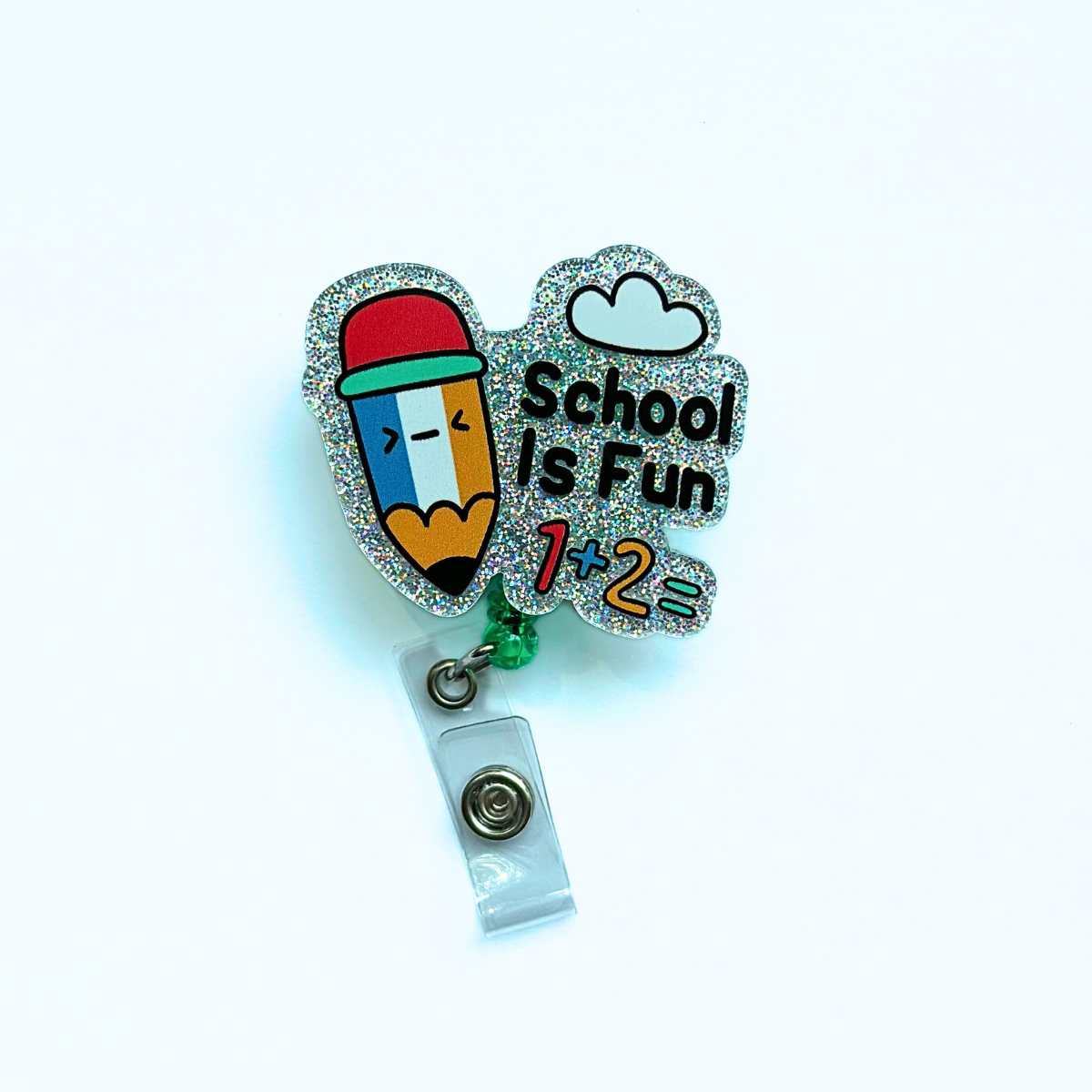 School Glitter Badge Reels