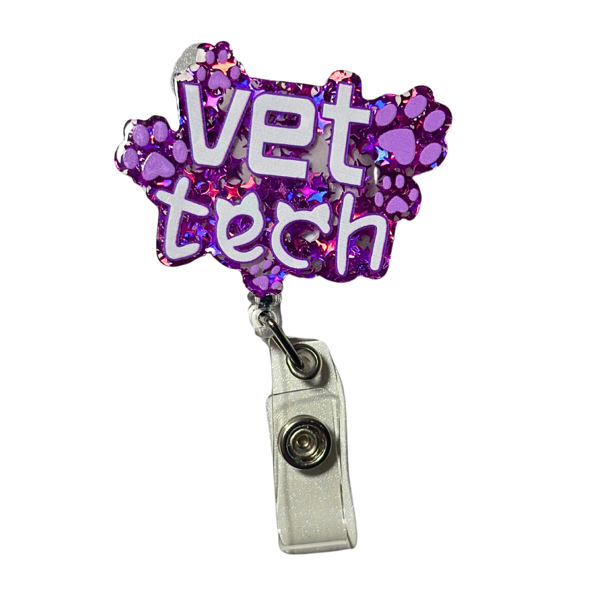 Vet Tech Badge Reel - Purple