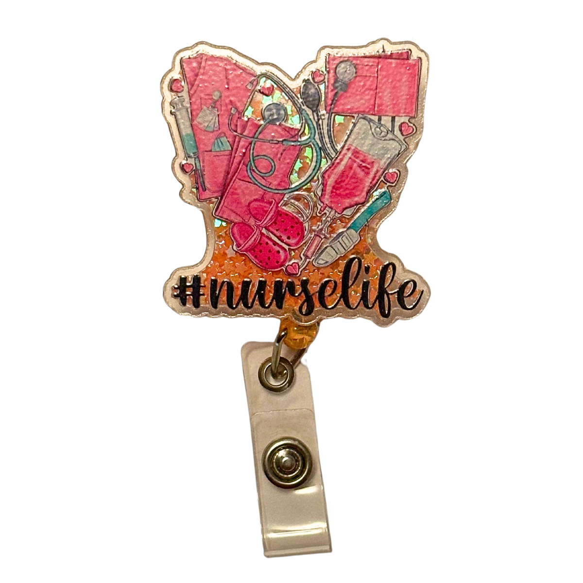 #nurselife Shaker Badge Reel