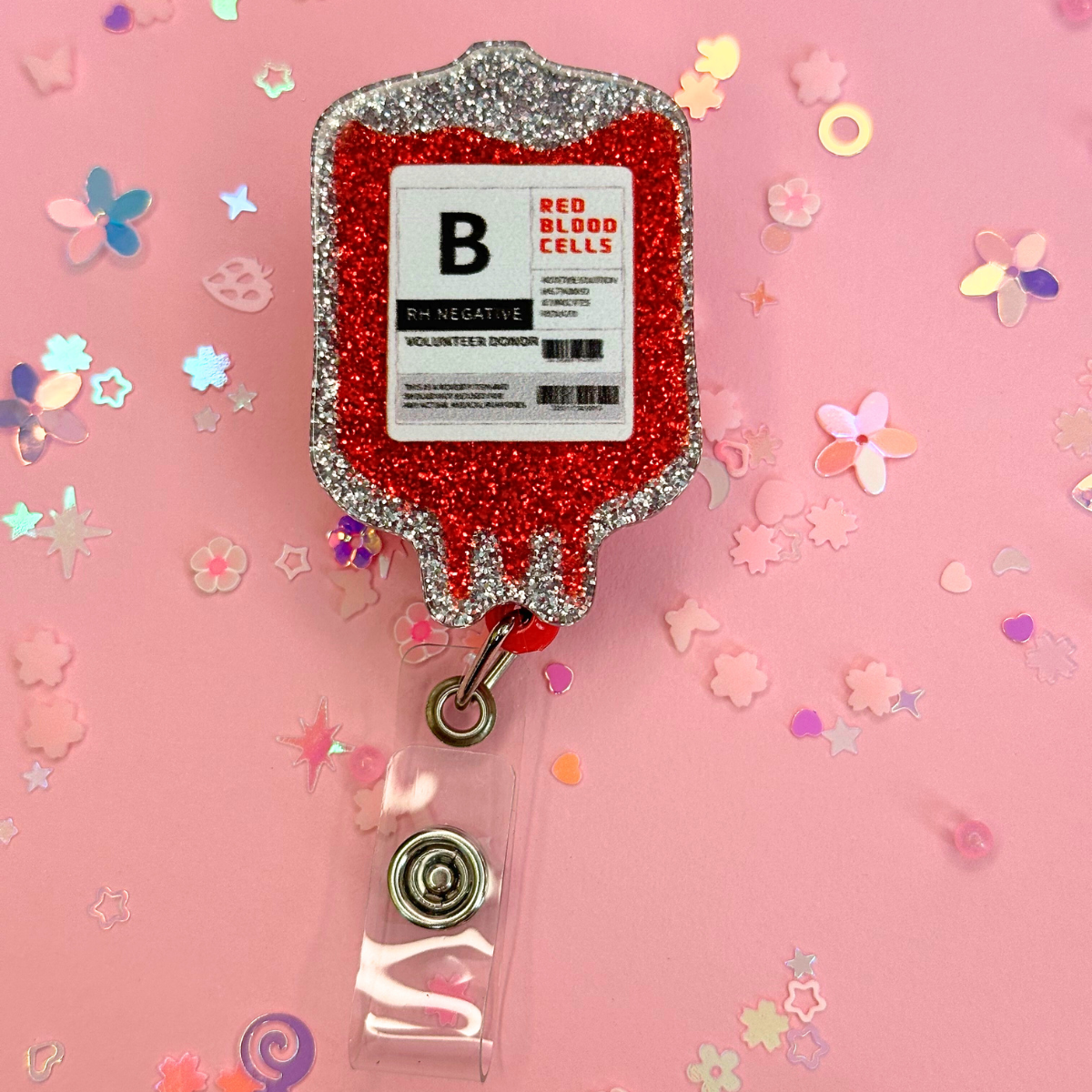 Medical Valentine Glitter Badge Reels