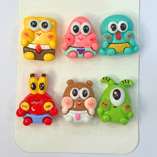 Cartoon Sponge Cheeky Friends Charms