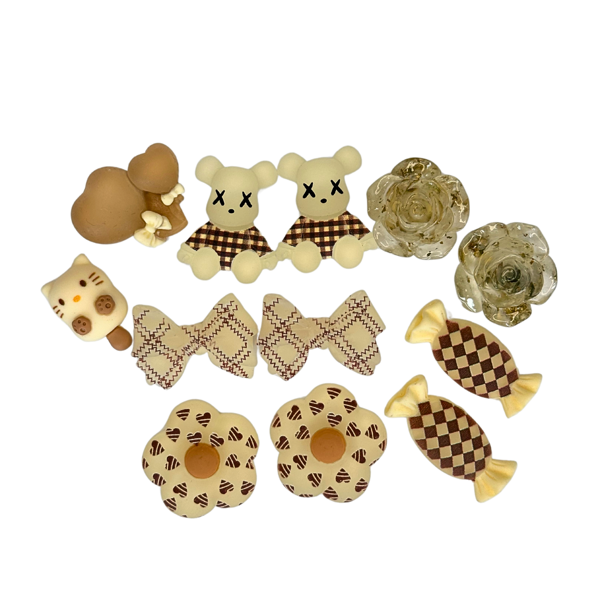 Cream Brown Mix Charm DIY Charms Craft Kit