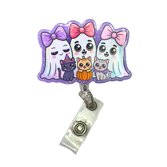 Cute Ghost Trio Badge Reel