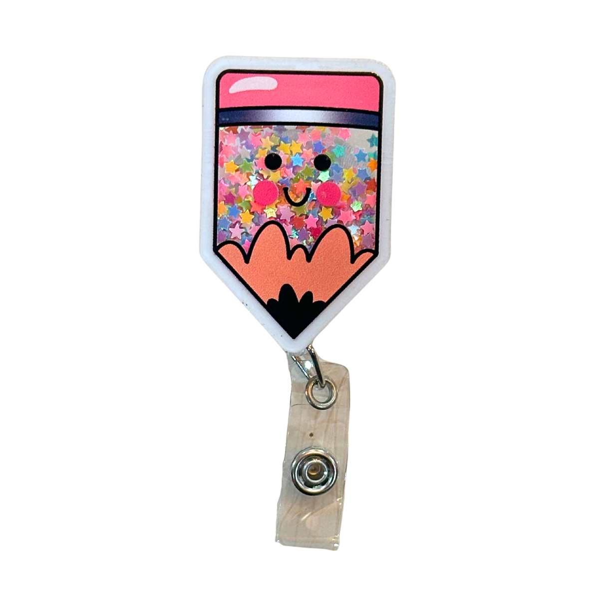 Glitter Pencil Badge Reel