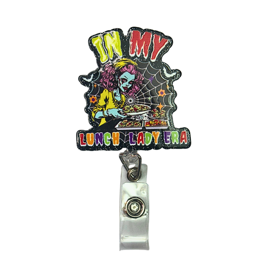 Scary Lunch Lady Badge Reel