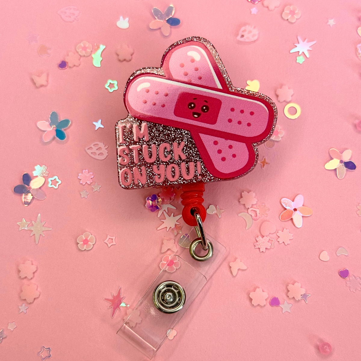 Medical Valentine Glitter Badge Reels