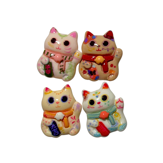 Lucky Cat Face Mask Charms