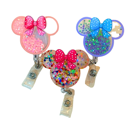 Mouse Ear Glitter Badge Reel