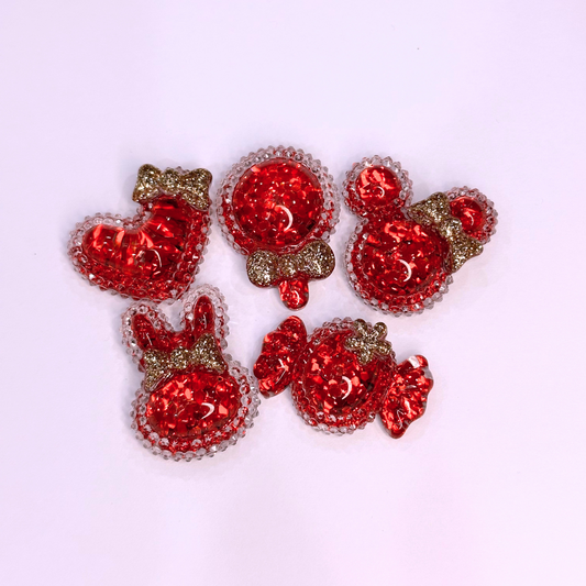 Red Glitter Charms