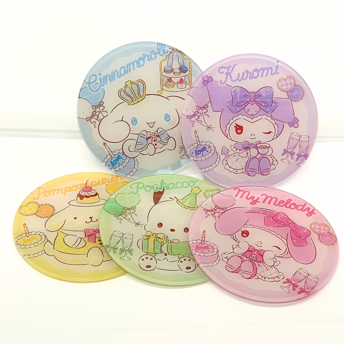 Kawaii Round Coasters Set of 5