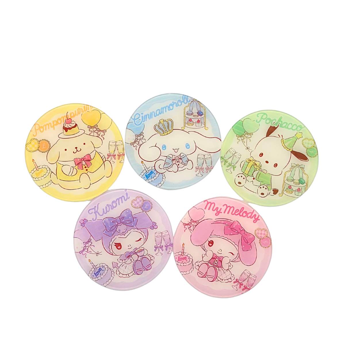 Kawaii Round Coasters Set of 5