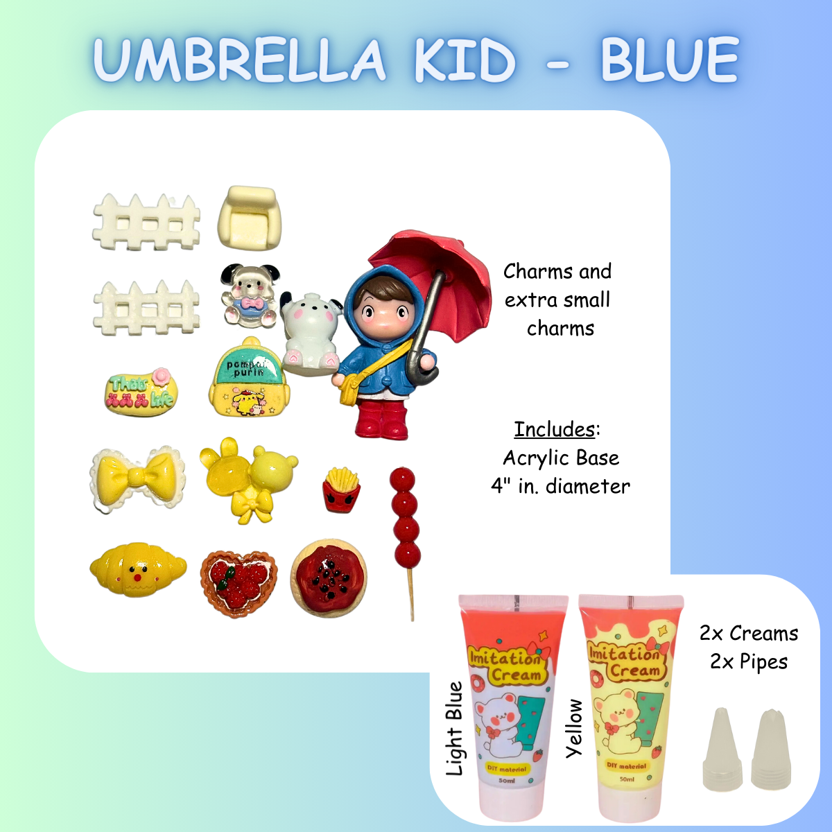 Umbrella Cute Kid DIY Acrylic Base Figurine Kit