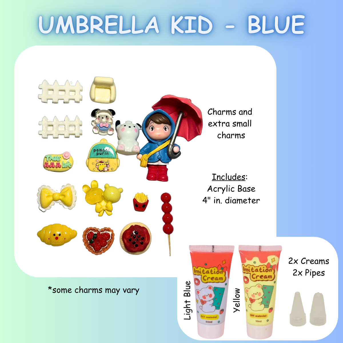 Umbrella Cute Kid DIY Acrylic Base Figurine Kit