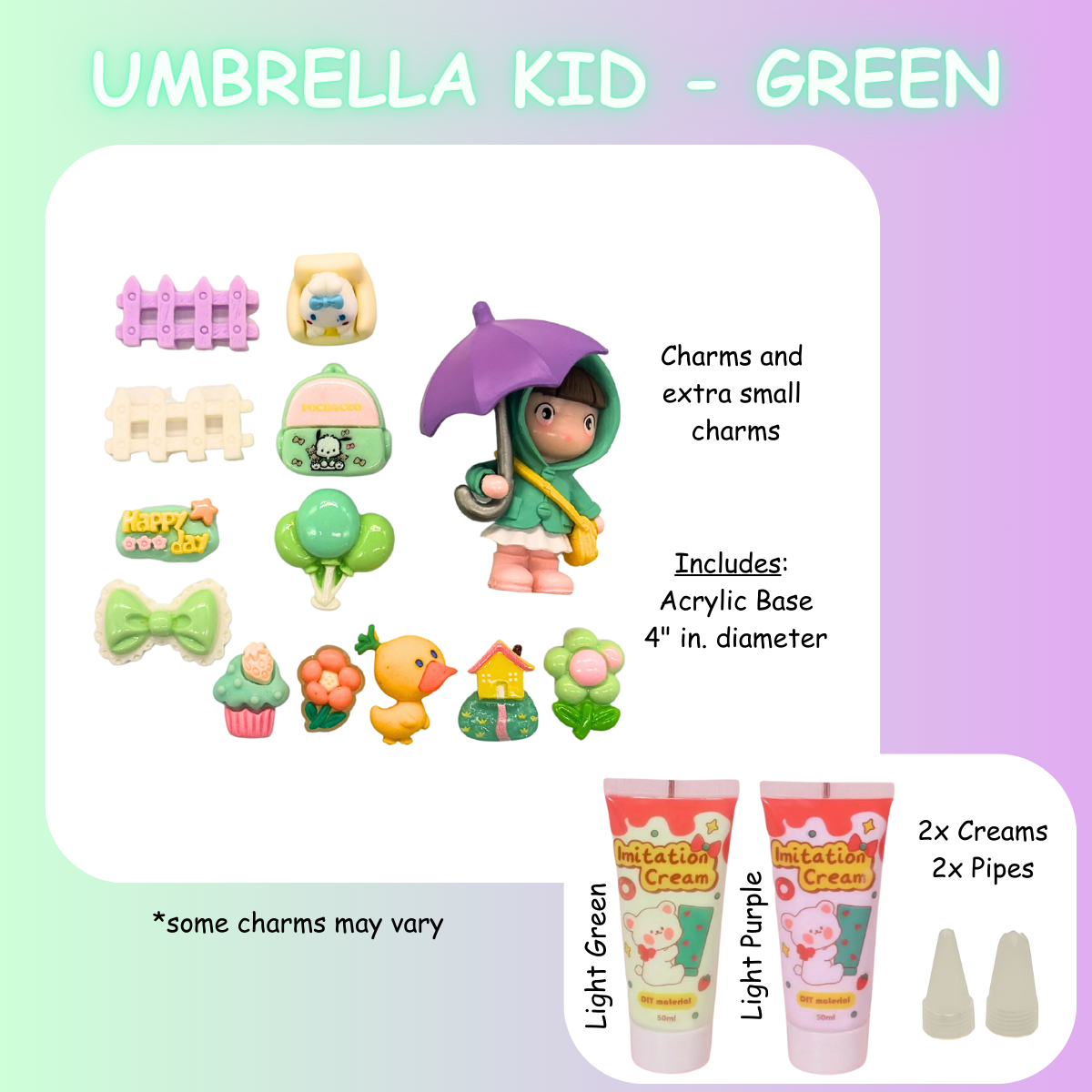 Umbrella Cute Kid DIY Acrylic Base Figurine Kit