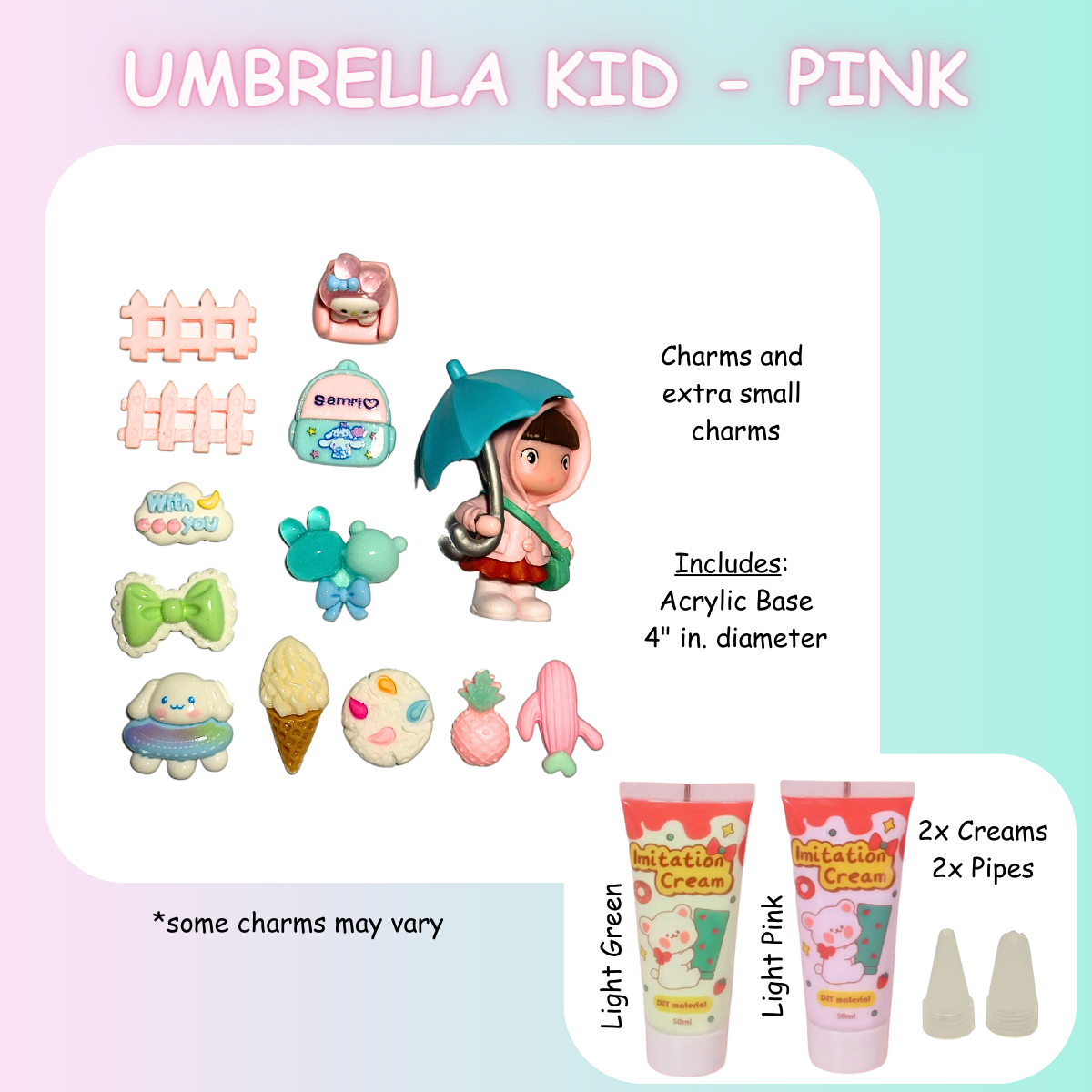 Umbrella Cute Kid DIY Acrylic Base Figurine Kit