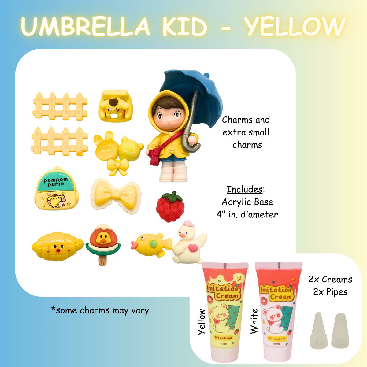 Umbrella Cute Kid DIY Acrylic Base Figurine Kit