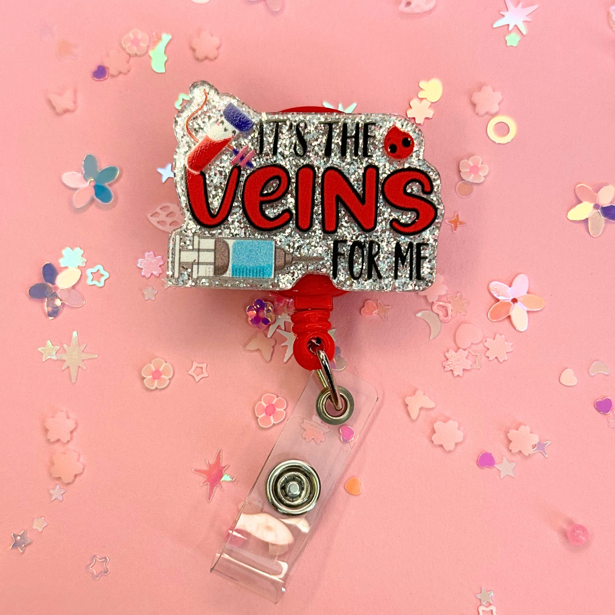 Medical Valentine Glitter Badge Reels